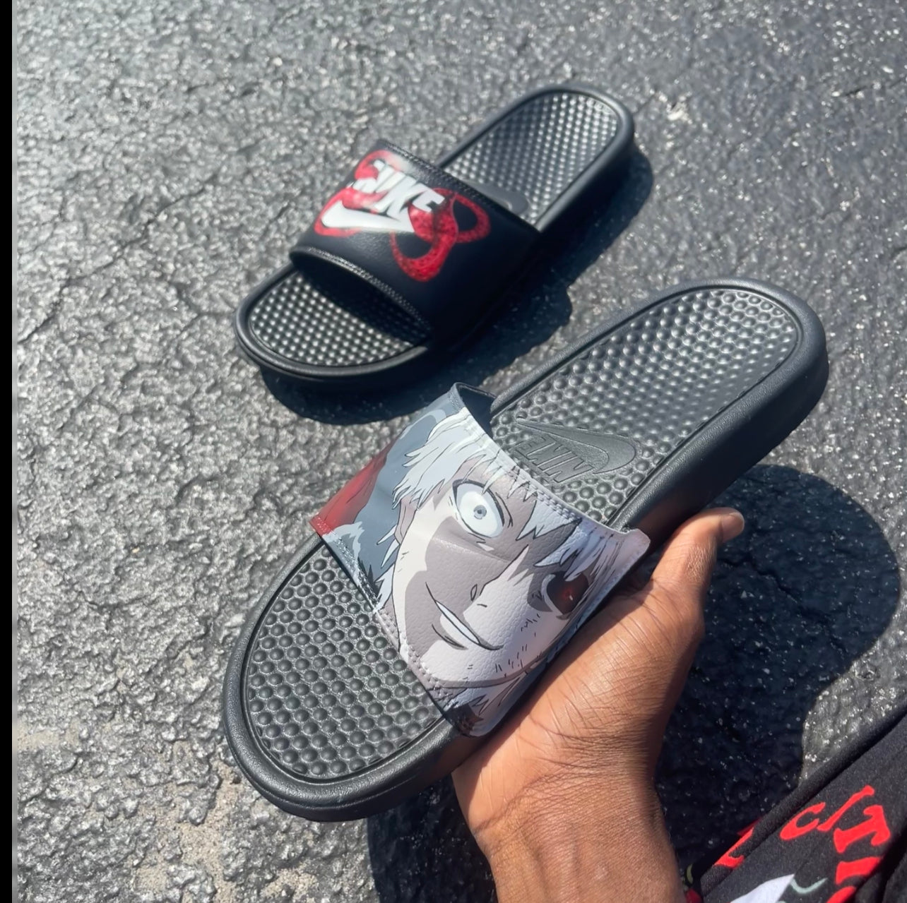 Ken Kaneki Custom Nike Slides V1 10M (1 of 1)