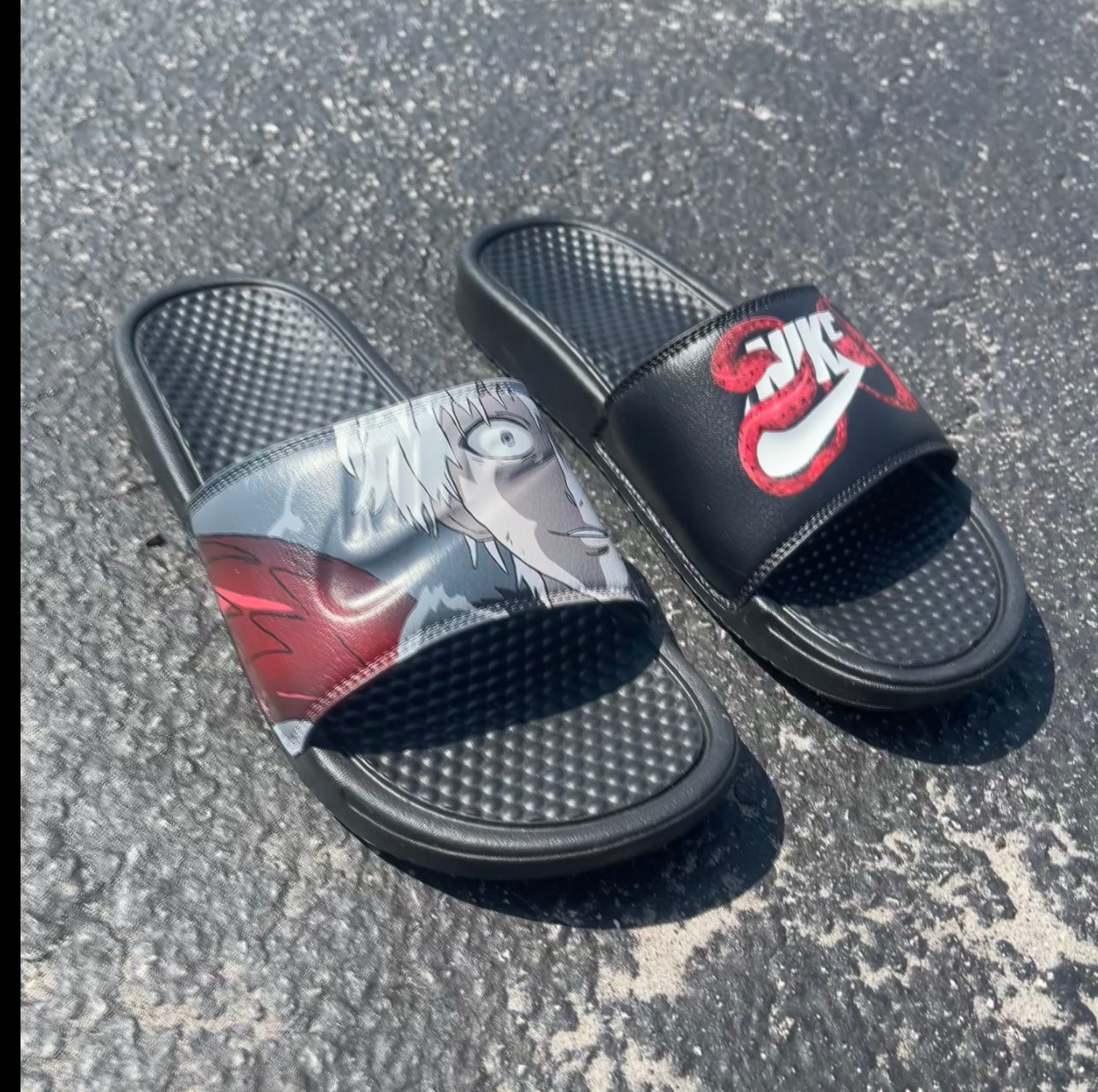 Ken Kaneki Custom Nike Slides V1 10M (1 of 1)