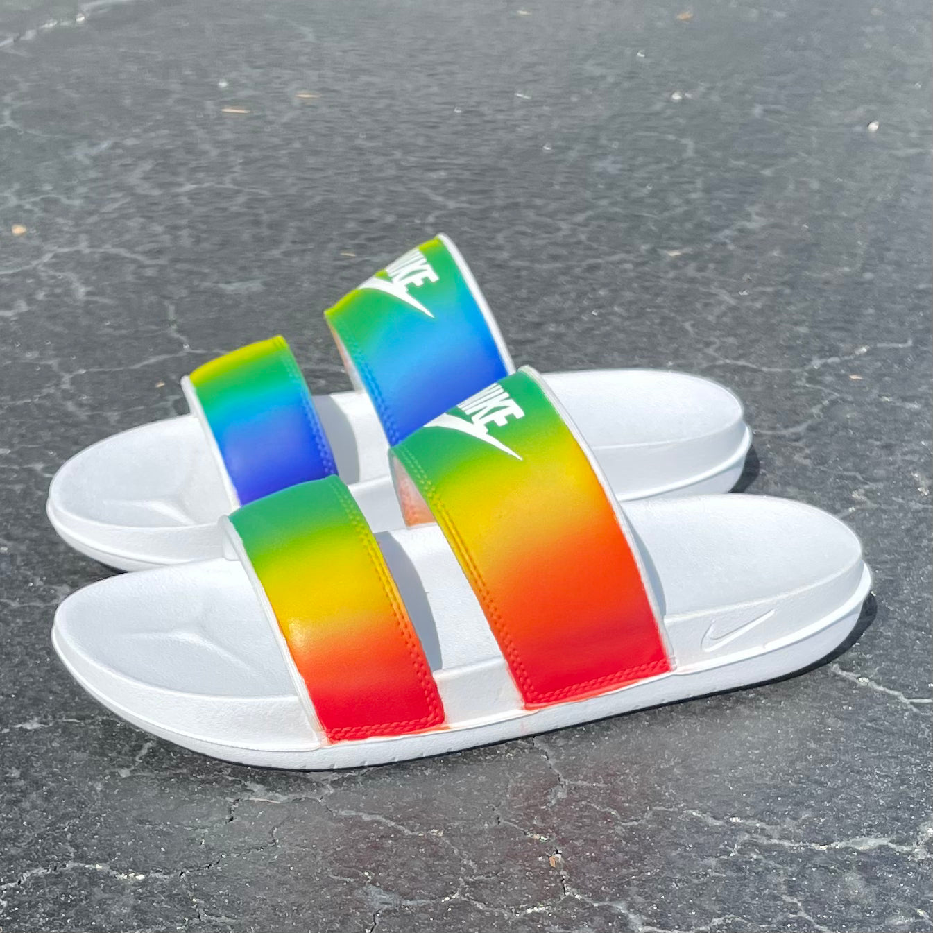 Rainbow Custom nike slides