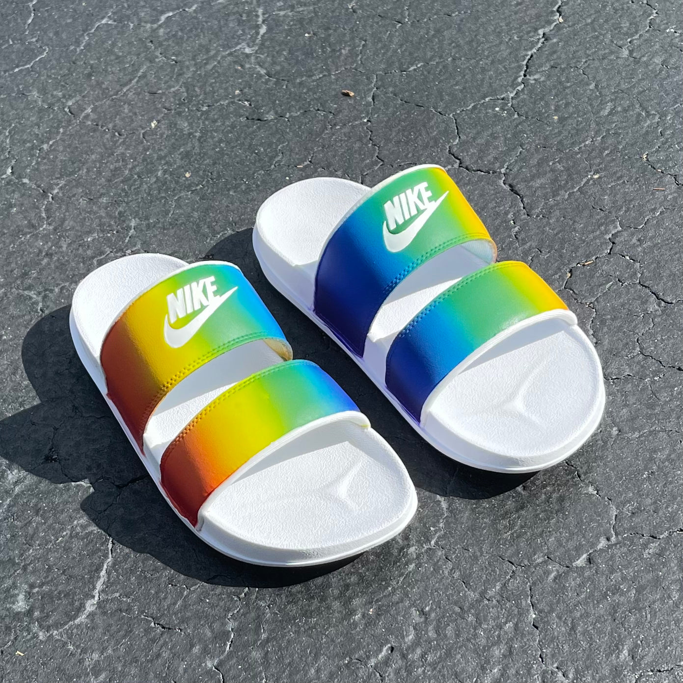 Rainbow Custom nike slides